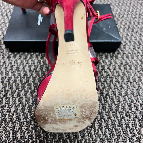 YSL magenta and clear strapped platforms size 37.5 - Picture 4 of 4